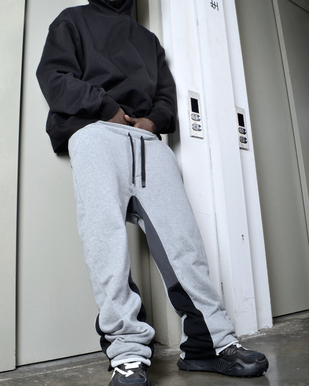 SWEAT PANT COMBINADO 420GR DE ALGODON SUDADERA ANCHA