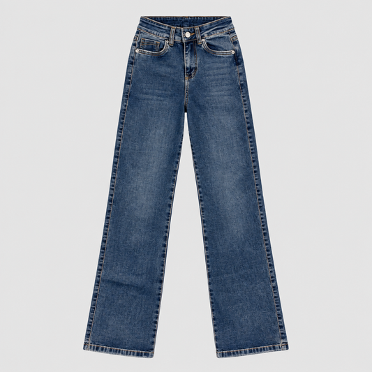 JEAN FLARE AZUL STONE MUJER
