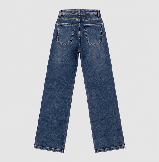 JEAN FLARE AZUL STONE MUJER